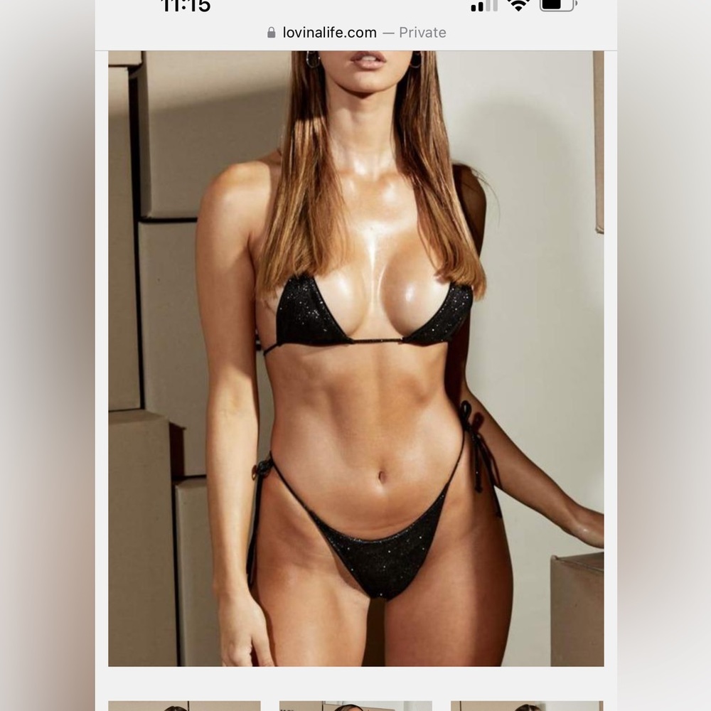 Meshki Amalia Metallic bikini brand new without tags. Top M, Bottoms L